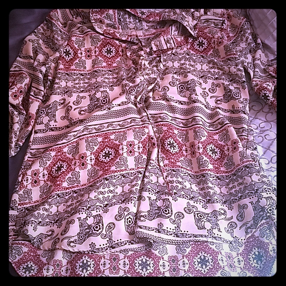Elephant Aztec Blouse